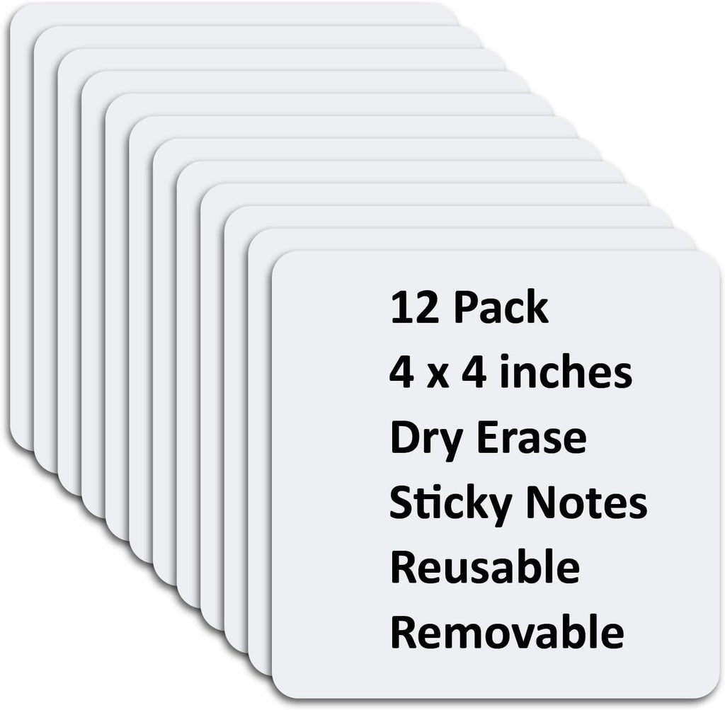 SVNOOC Multi-Use Dry Erase Sticky Notes, Reusable Labels Stickers for Wall Desk Fridge