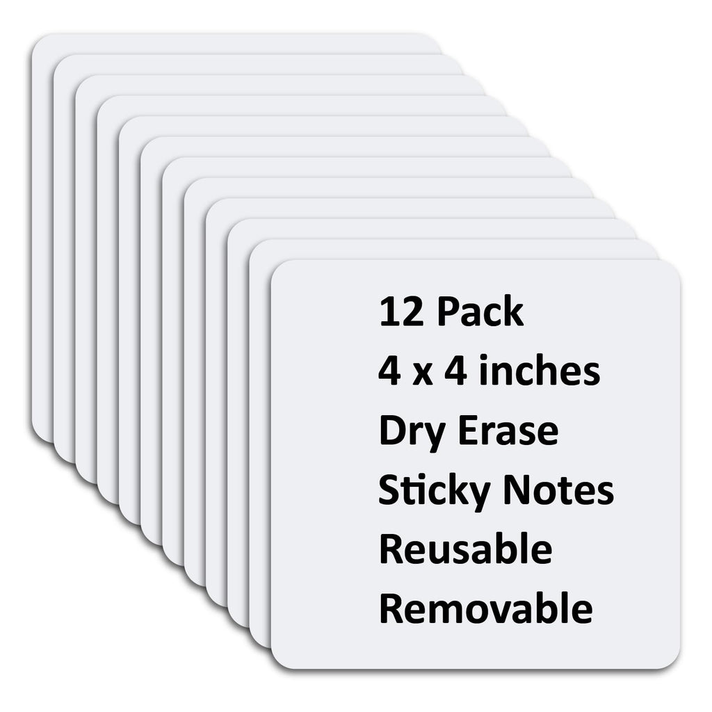 SVNOOC Multi-Use Dry Erase Sticky Notes, Reusable Labels Stickers for Wall Desk Fridge