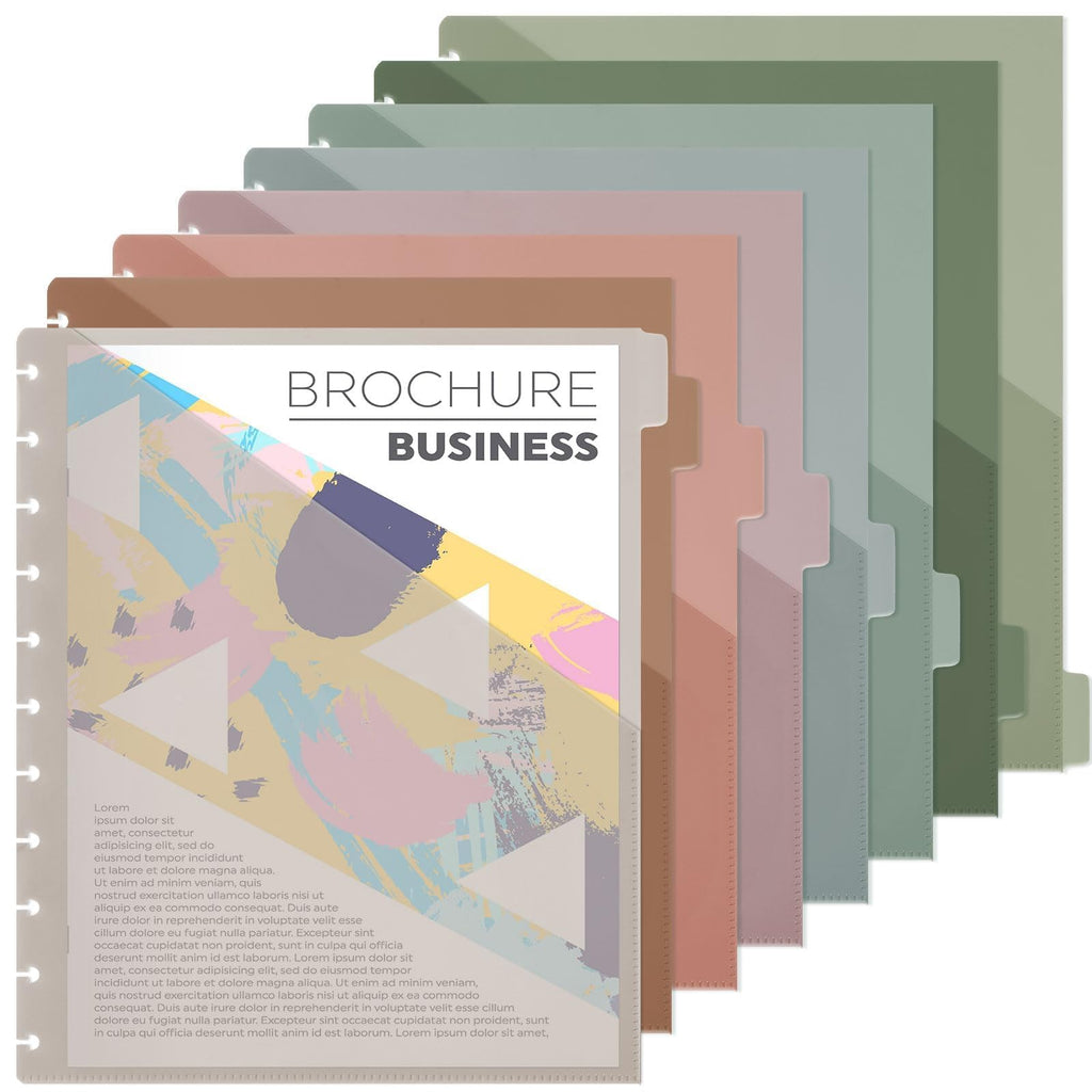 8 Pcs Discbound Pocket Dividers 8.5 x 11 Dividers with Tabs and Pockets Discbound Pocket