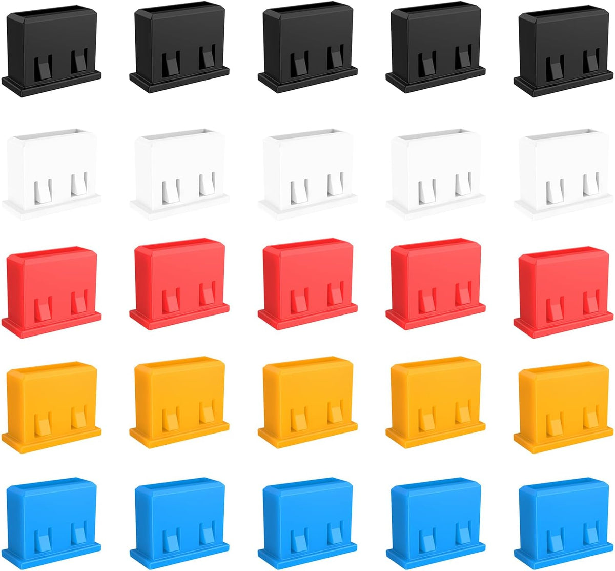 25PCS 5 Colors USB Type-A Port Dust Plug,USB Non-Removable Security Cover Caps