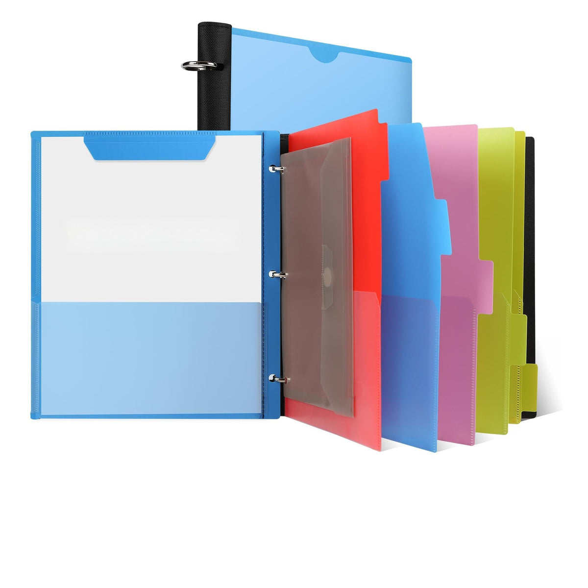 2 Pcs 360° Pivotable Project Organizer Folder, 3 Ring Binder