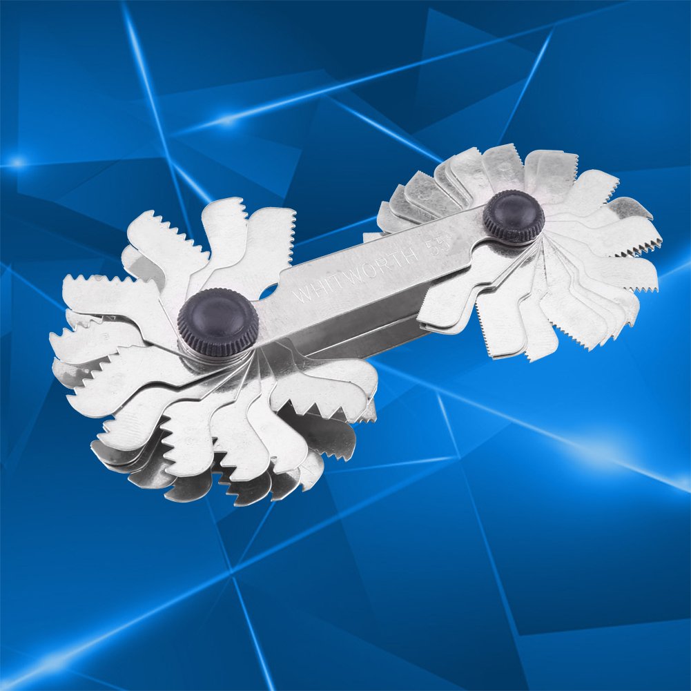 52Pcs Stainless Steel Thread Measuring Gage, Screw Thread Measuring Gage Pitch Measuring