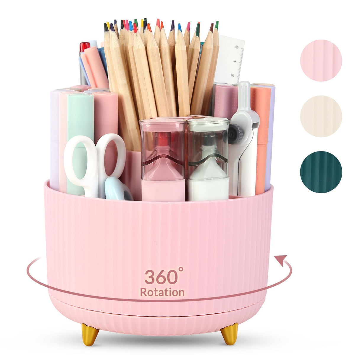 SKYDUE 360 Degree Rotating Desk Organizer, Pencil Pen Holder for Desk