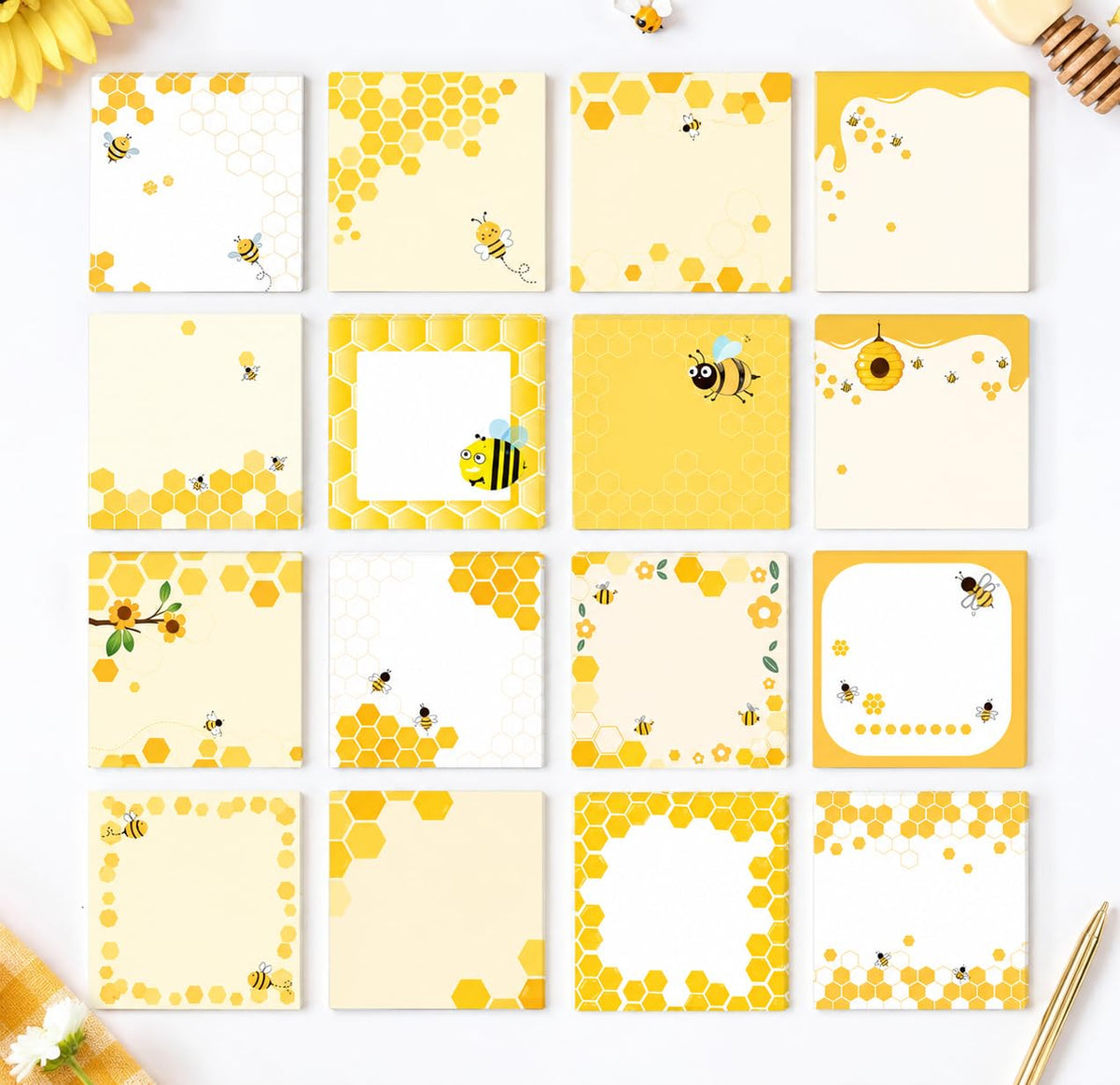 9 Pieces Fall Sticky Notes 3x3 Inch Cute Fall Pumpkin Maple Leaf Note Pads Adesive Memo
