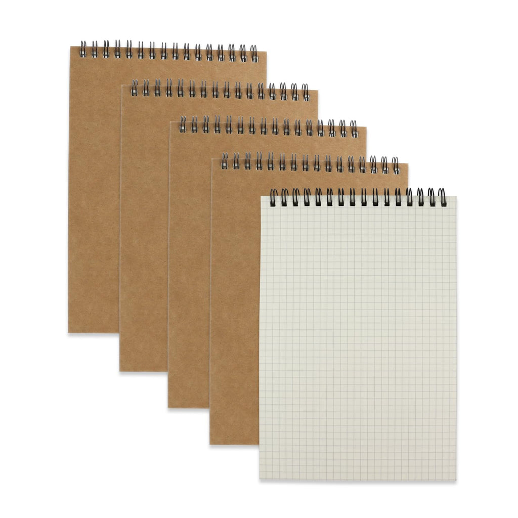 4 Pack Graph Paper Notebook, A5 Top Wirebound Grid Spiral Notebook 5.8" x 8.3",60 Sheets