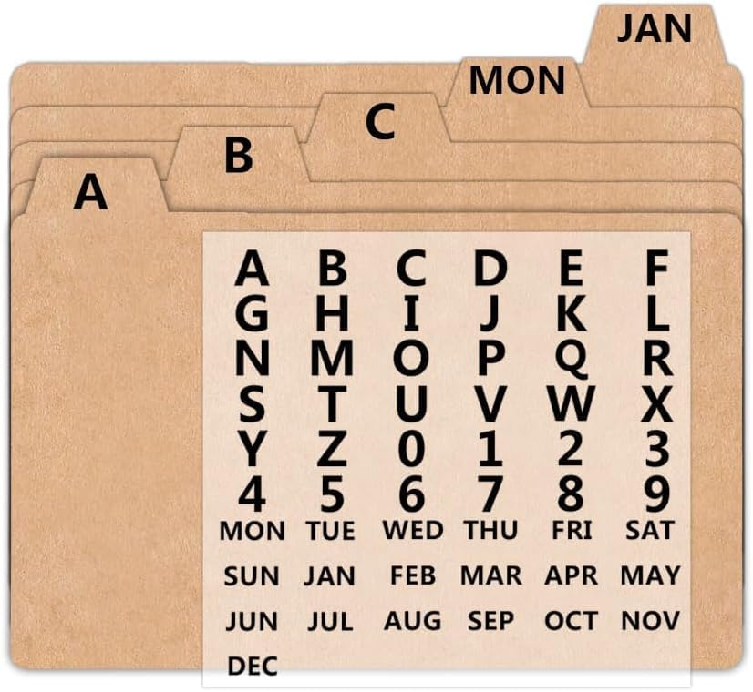 Index Card Box Dividers 4x6,Index Card Guide Set with Number Alphabet Weekly Monthly