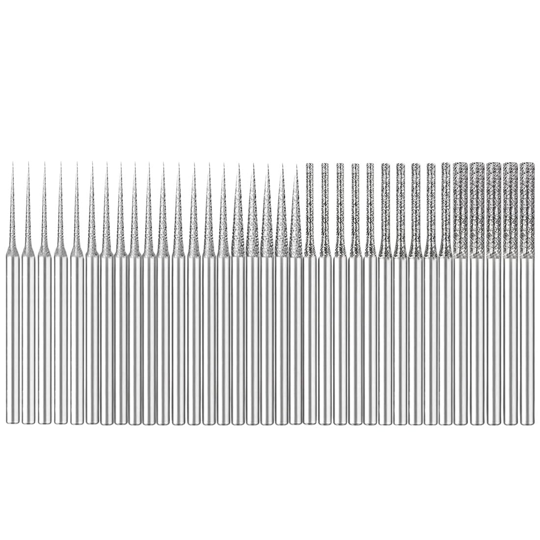 35Pcs 3/32" Shank Expanding Hole Diamond Burr Bead Reamer