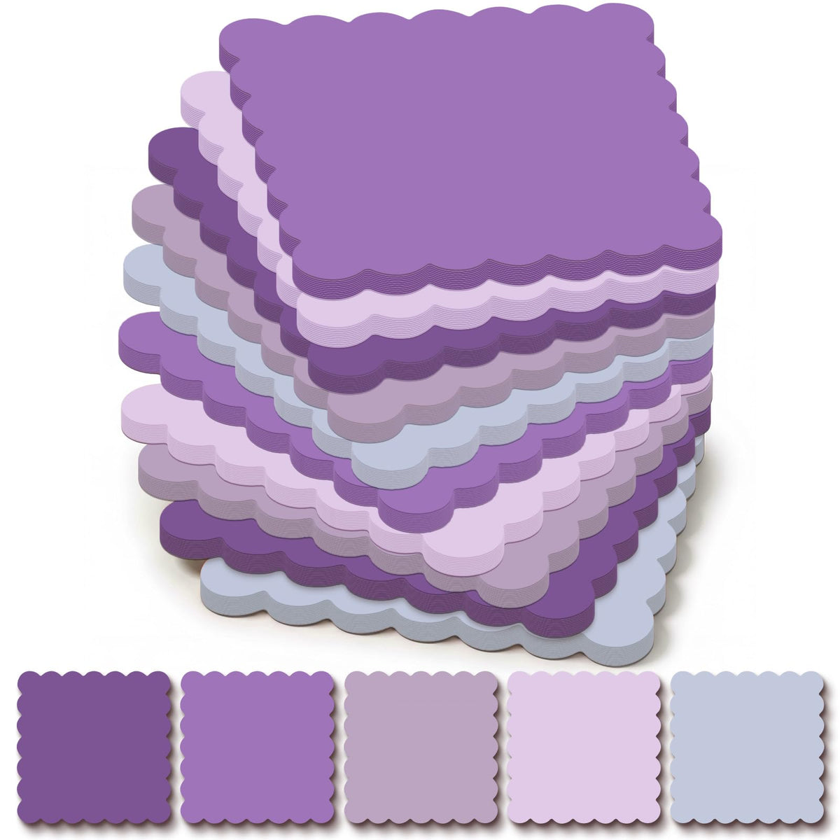 Epakh 10 Pack Scalloped Line Sticky Notes, Gradient Pink Pads, 3 x 4 Inch