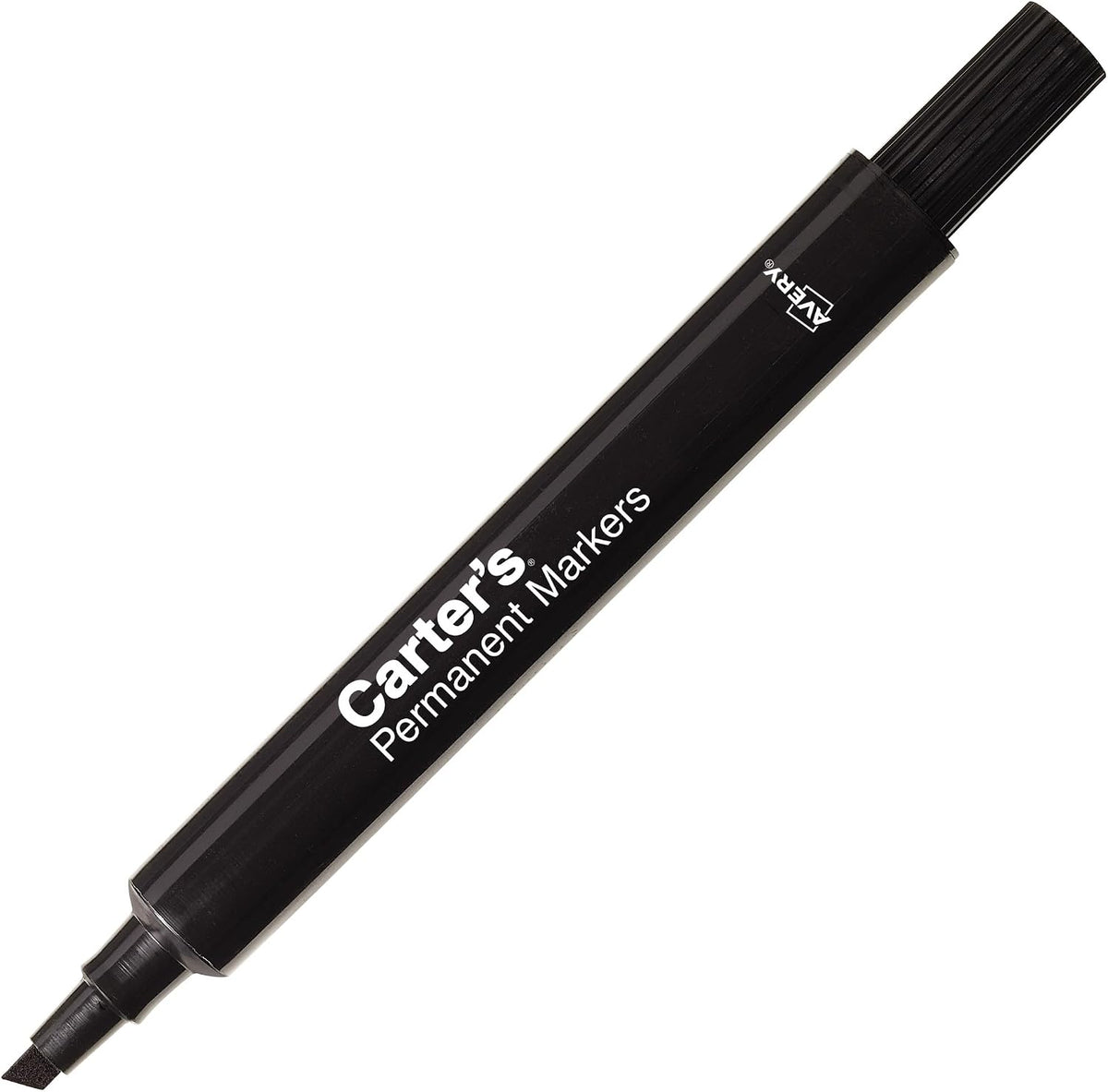 Carter's Permanent Markers, Chisel Tip, Large Desk-Style Size, 12 Black Markers (27178)