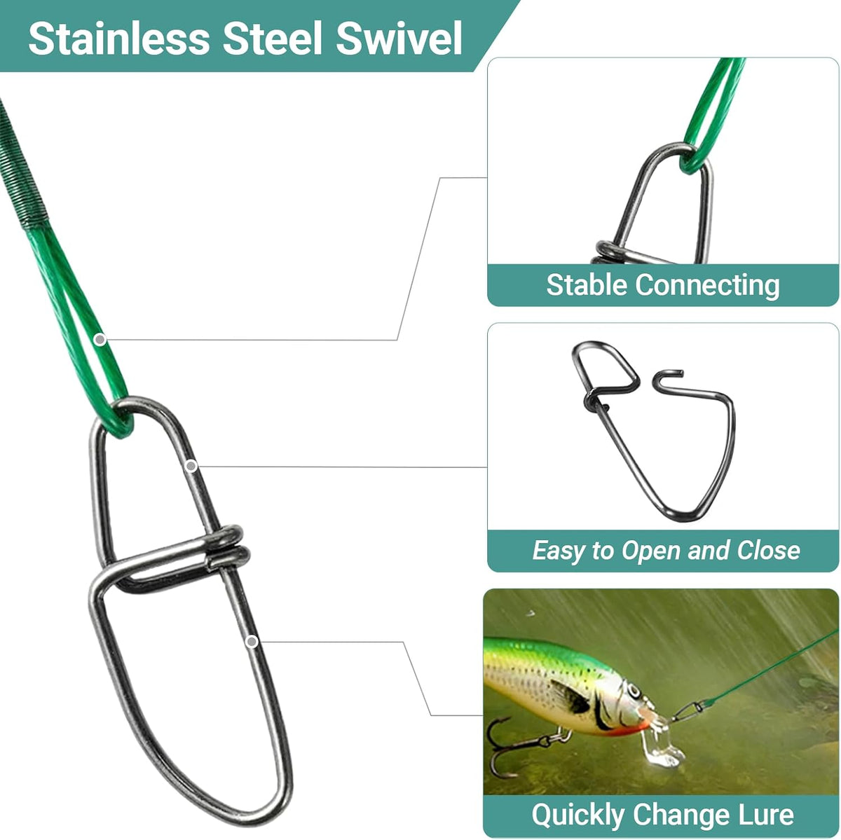 QISHUO High Strength Fishing Leader Saltwater Stainless Steel Fishing Leaders Freshwater