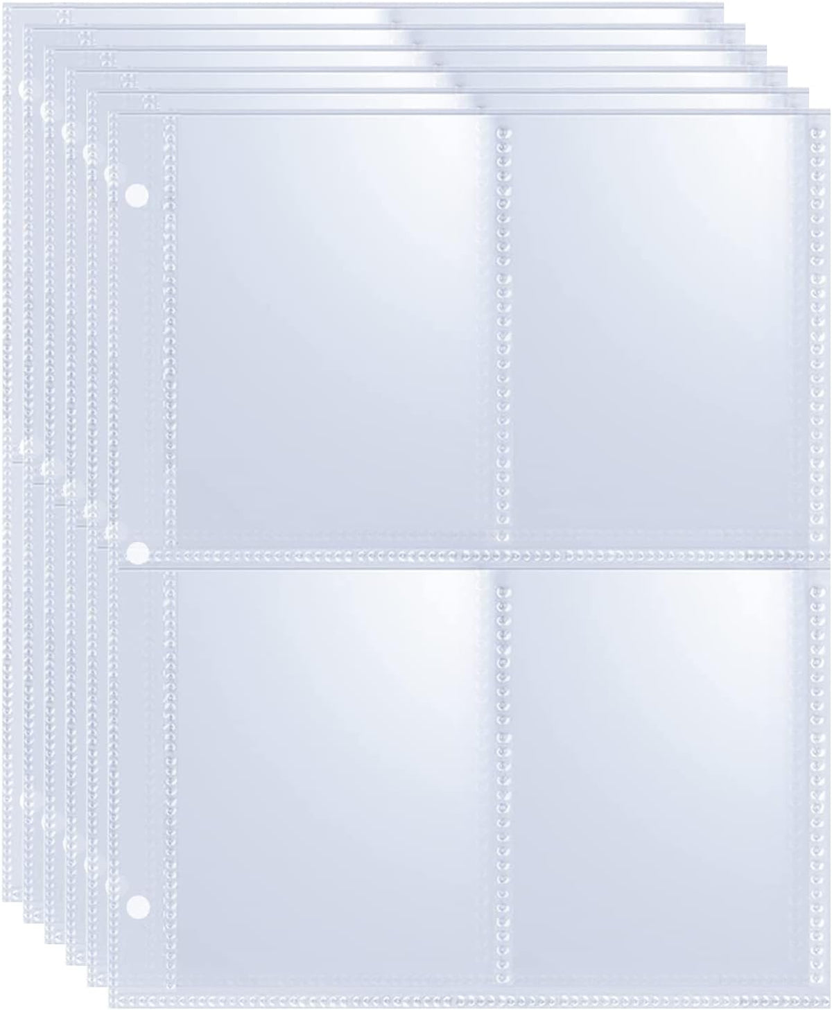 80 Pack 640 Pockets 2.5x3.5 Trading Card Sleeves,A5 Binder 4 Pocket Card Sleeves
