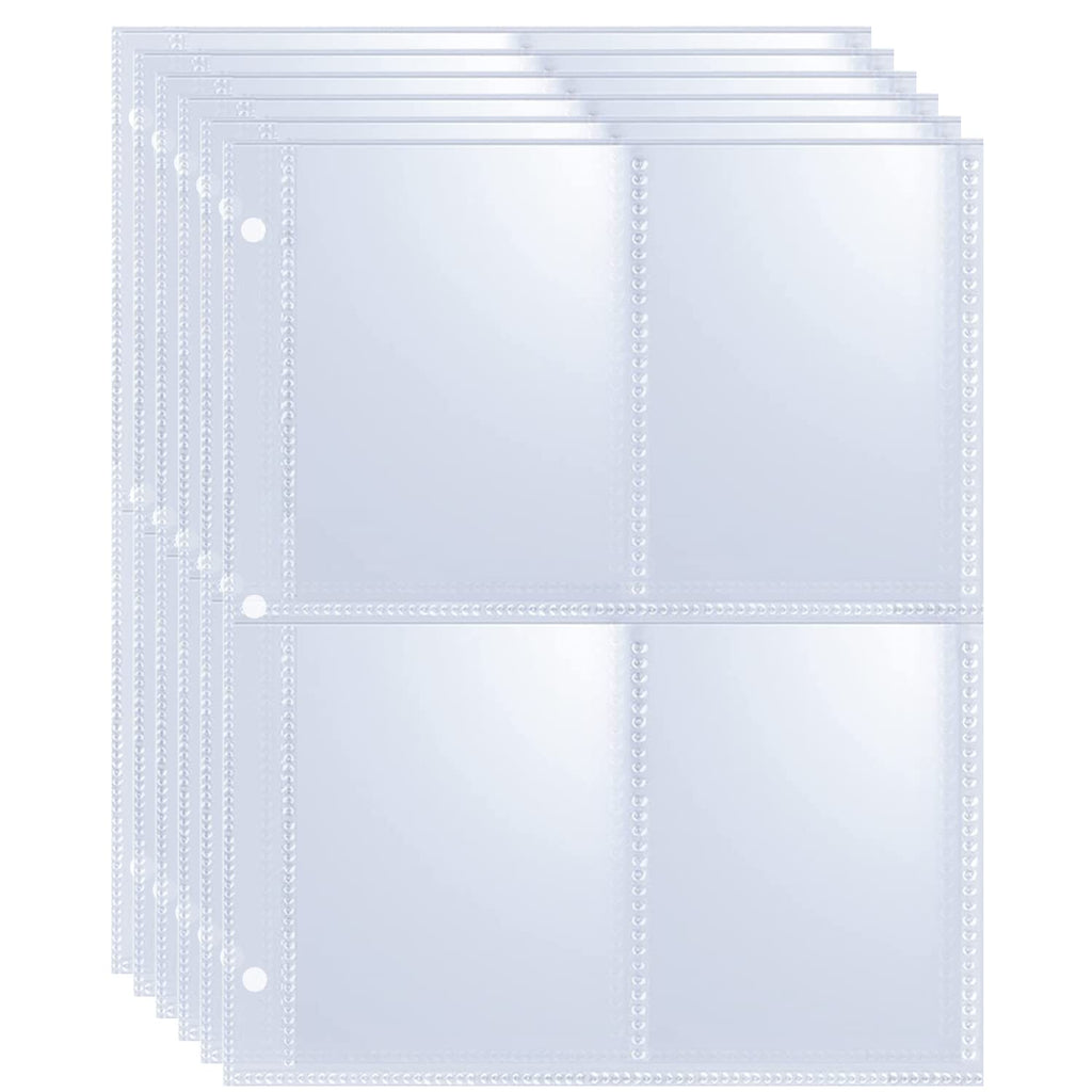 80 Pack 640 Pockets 2.5x3.5 Trading Card Sleeves,A5 Binder 4 Pocket Card Sleeves