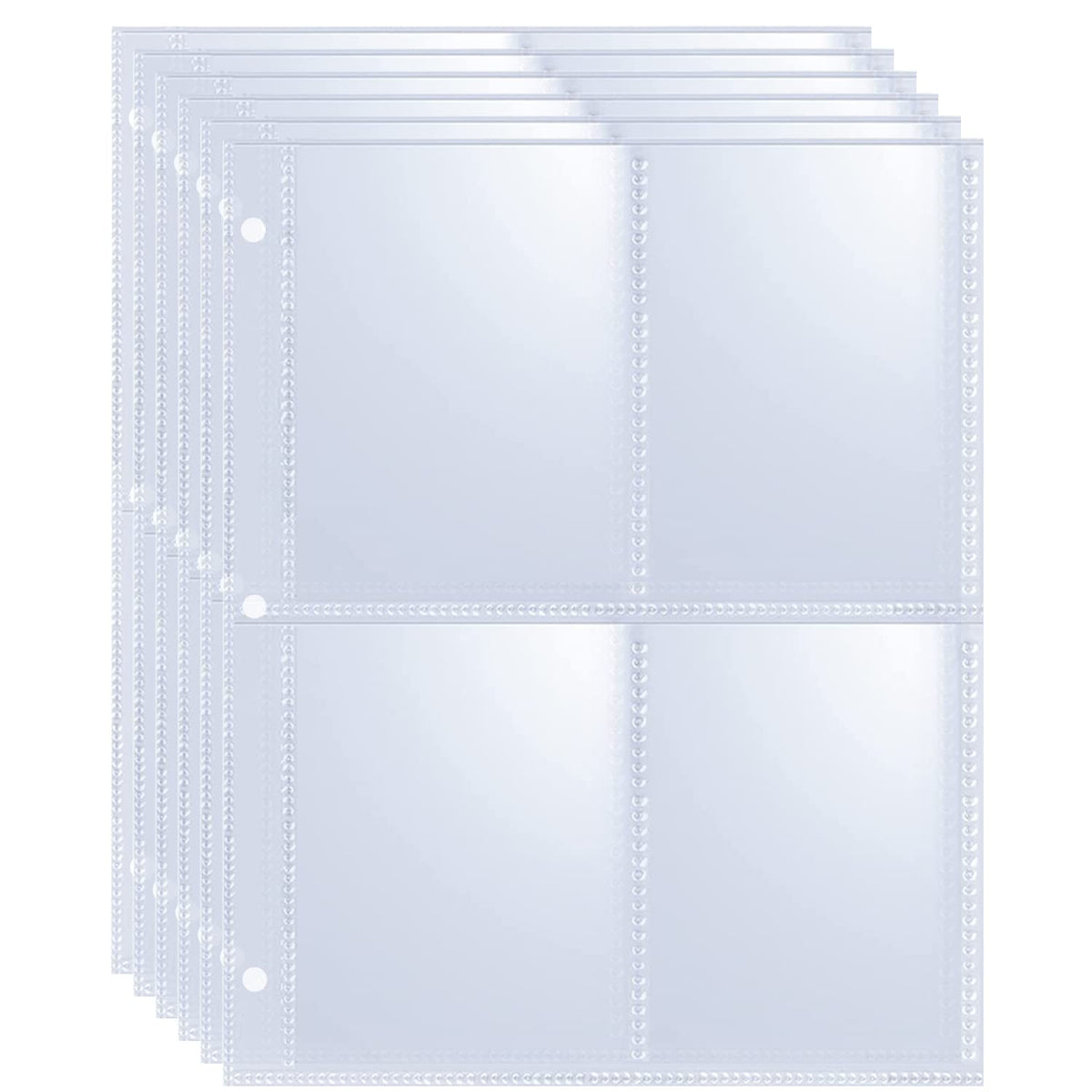 80 Pack 640 Pockets 2.5x3.5 Trading Card Sleeves,A5 Binder 4 Pocket Card Sleeves