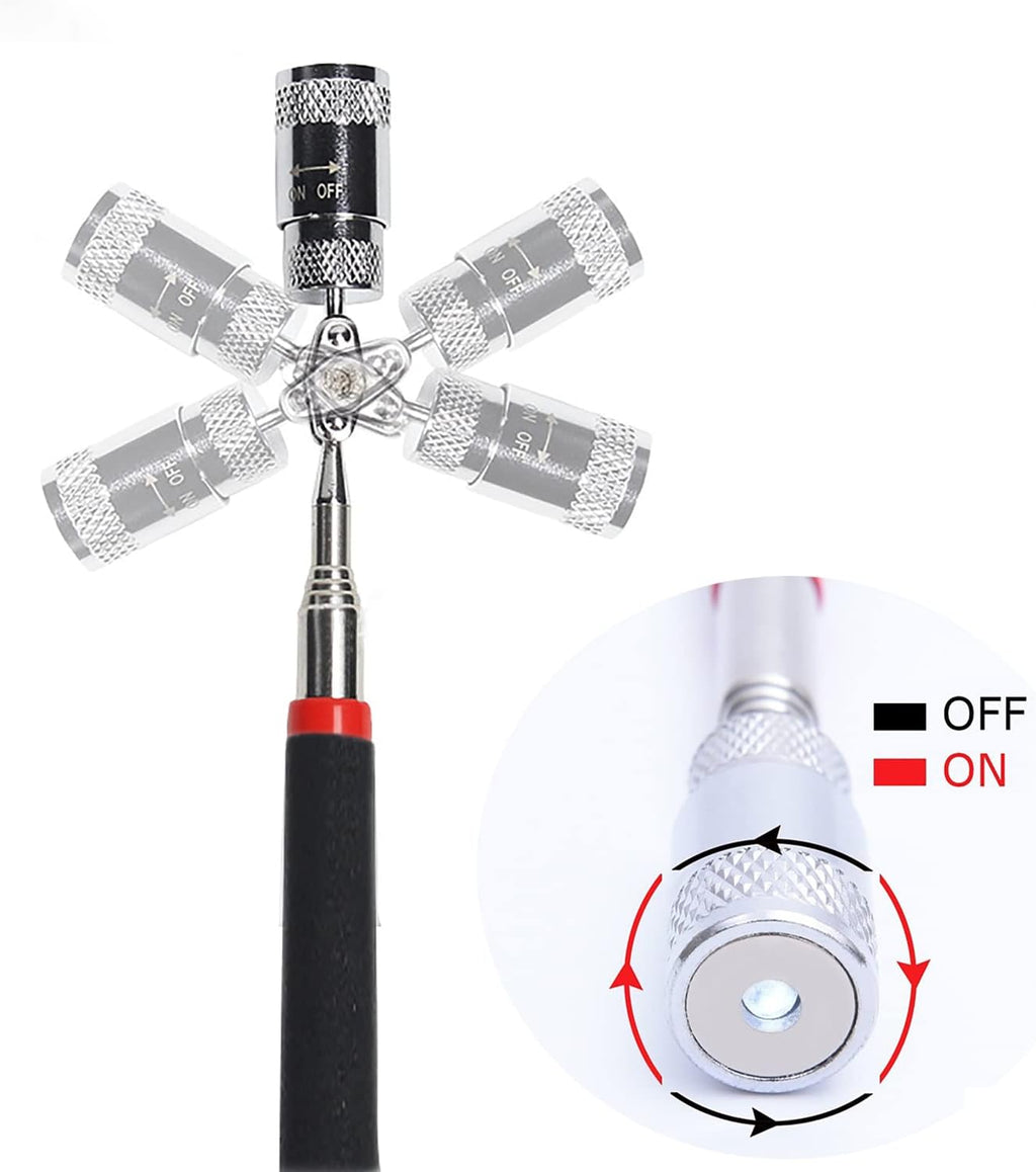 Telescoping Magnetic pickup tool with light,magnet duty flexible led set for seniors