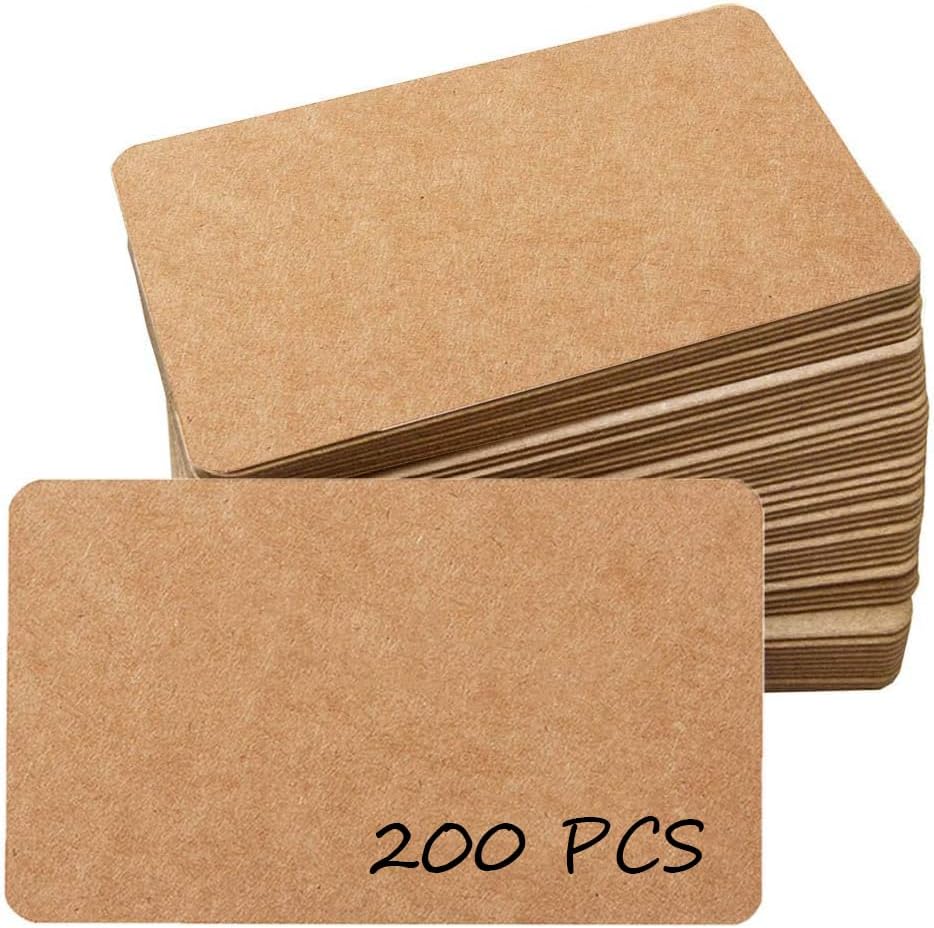 200 Pack Kraft Paper Cards 3 x 5 Inch Index Cards Blank Kraft Note Cards Ideal for Home