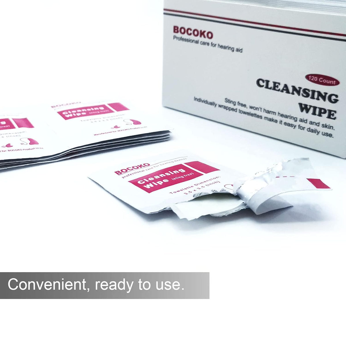 120 Count Hearing Aid Wipes Individually Packaged Cleaning Towelette with Cleaning Tools