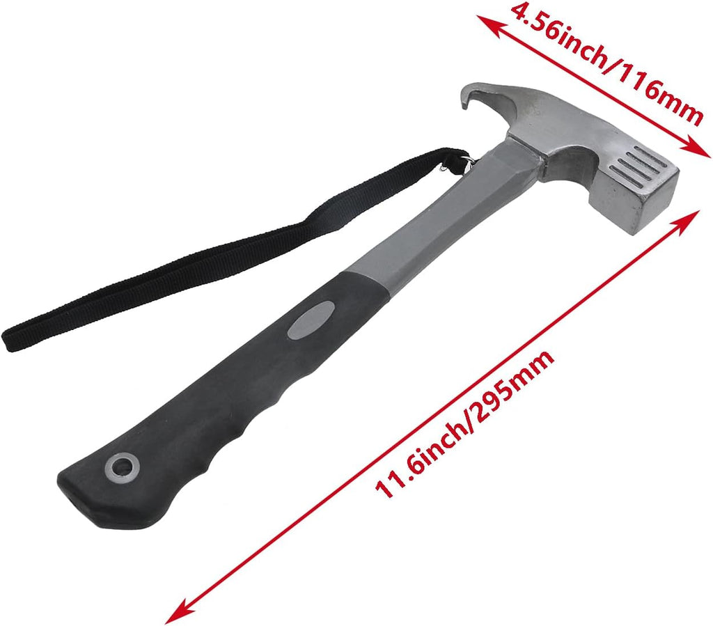 Camping Hammer Heavy Duty with Tent Stake Remover, 11.6 Inch