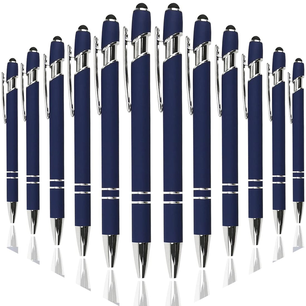 Oddmoal Ballpoint Pen with Stylus Tip, Soft Touch Click Metal Pen, 1.0mm Medium Point