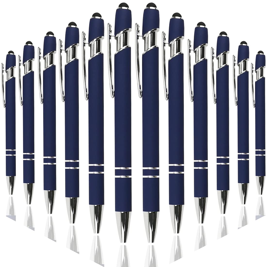 Oddmoal Ballpoint Pen with Stylus Tip, Soft Touch Click Metal Pen, 1.0mm Medium Point