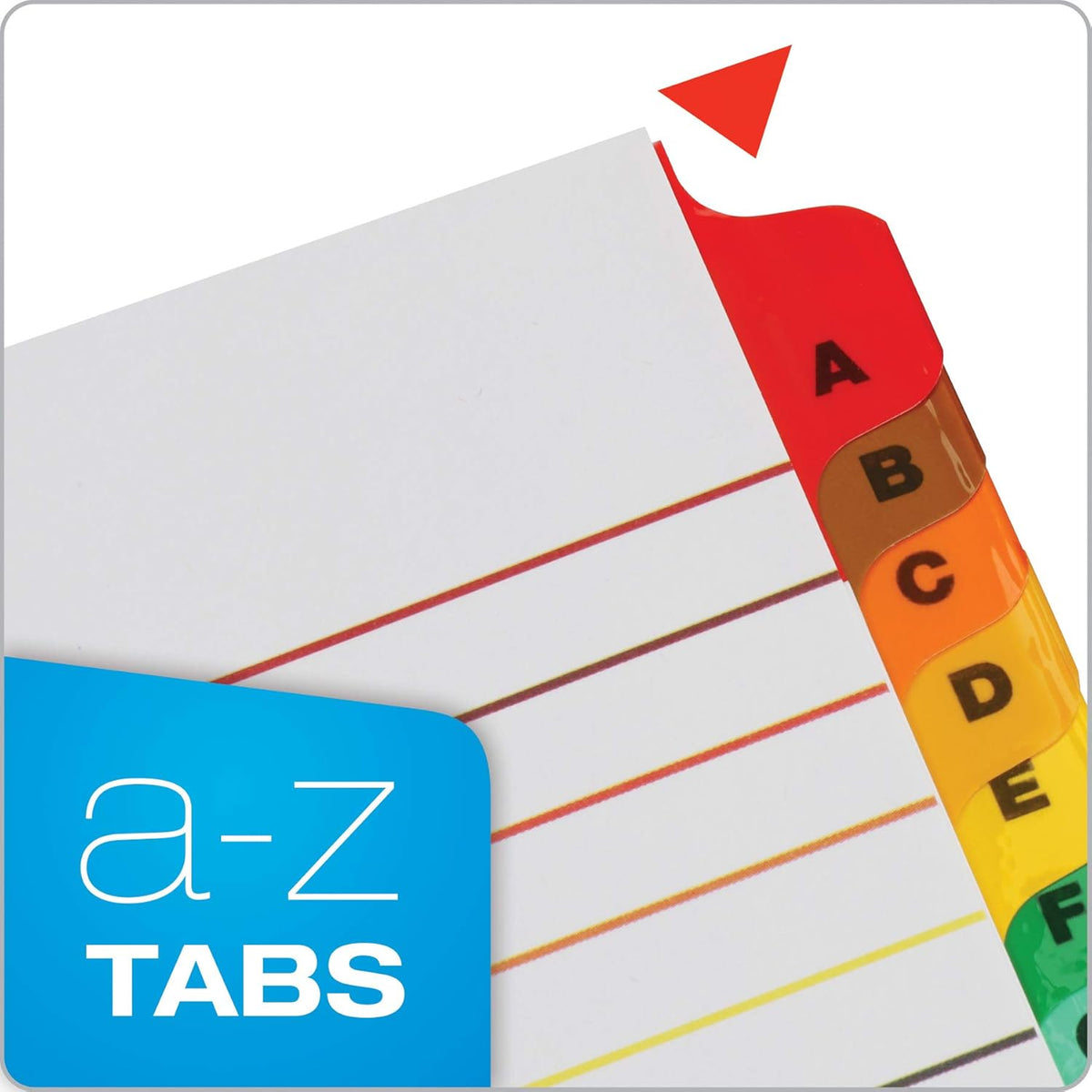 Cardinal Binder Dividers, A-Z Tabs, 3 Pack, Customizable Table of Contents Page