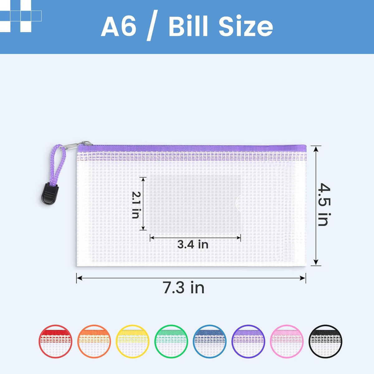 Sooez 24 Pack Mesh Zipper Pouch Bags with Label Pocket, A6 (9.1×4.7 in)