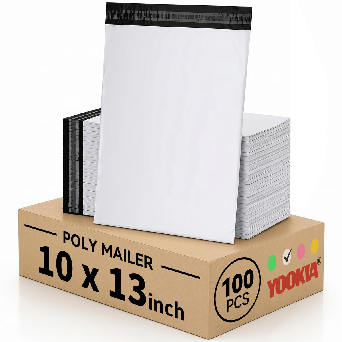 10x13" Poly Mailers 100PCS, 5-Layer Self-Seal Waterproof Shipping Bags for Clothes, Books