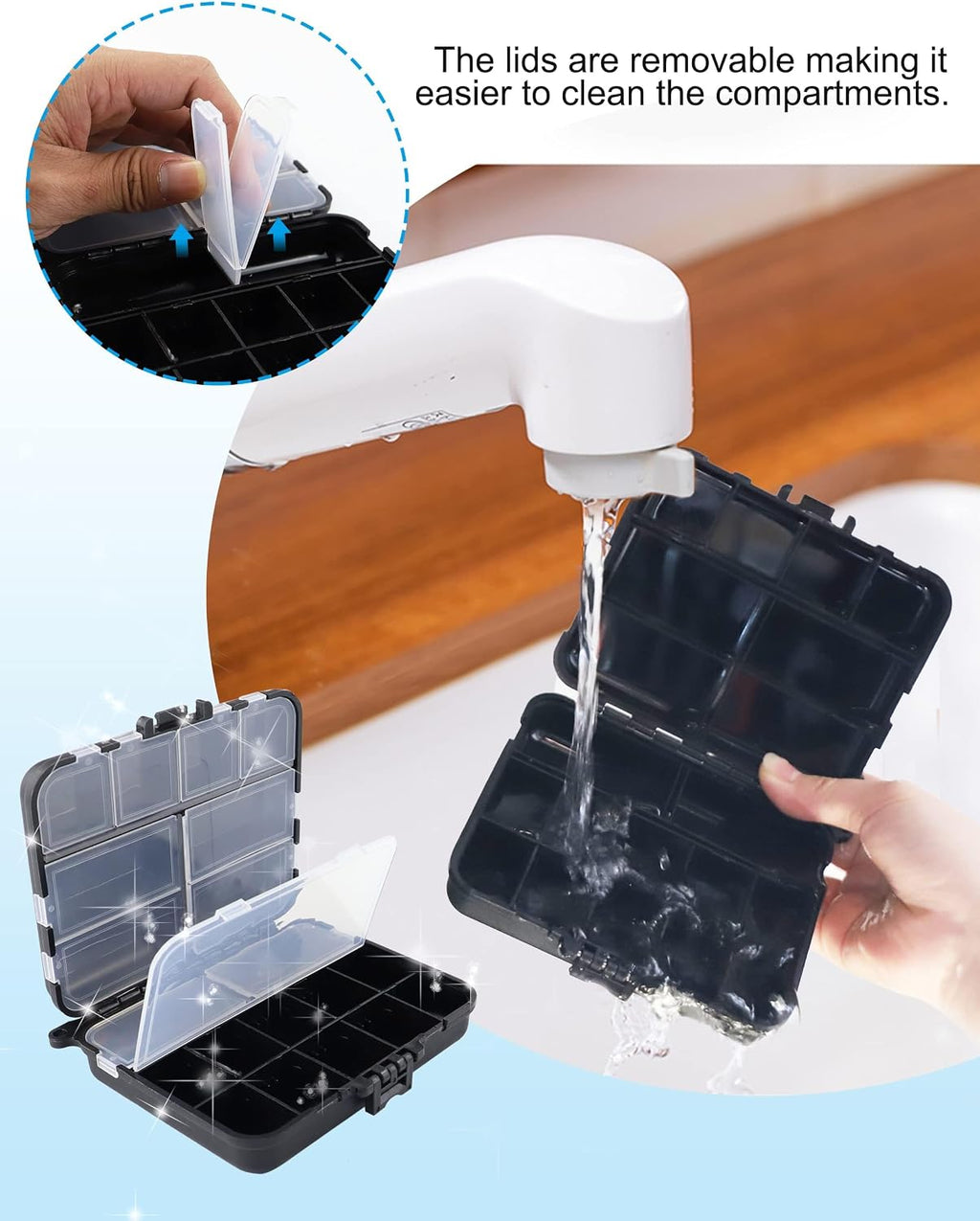 Hlotmeky Small Tackle Box Organizer 4 Pack Mini Tackle Boxes Plastic Fishing Organizer