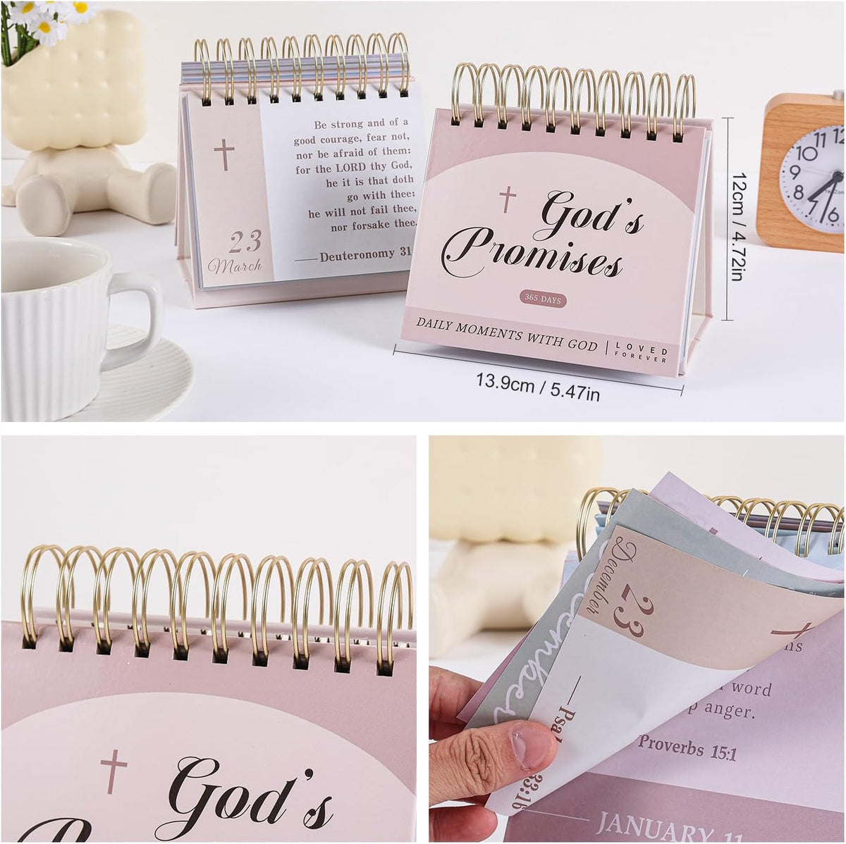 365-Day Inspirational Desk Calendar for Women - Large Coil Bound Motivational Desktop