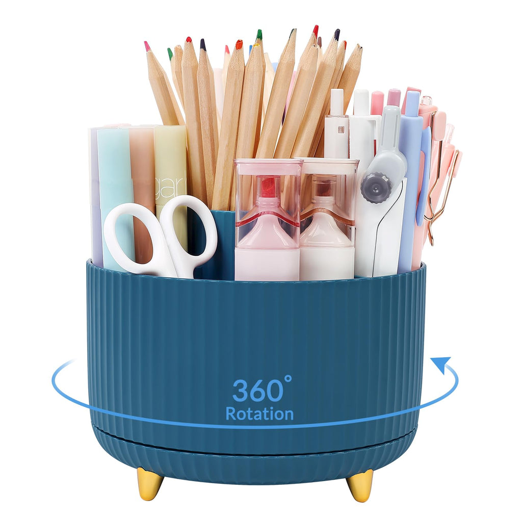 SKYDUE 360 Degree Rotating Desk Organizer, Pencil Pen Holder for Desk