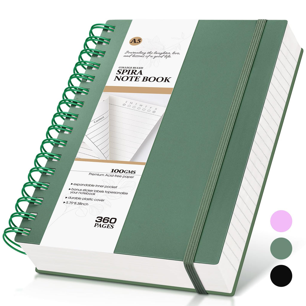 Spiral Notebook Journal, 360 Pages College Ruled Notebooks