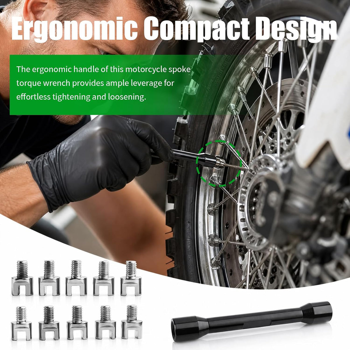 Motorcycle Spoke Wrench Kit,Spoke Torque Wrench for Wheel Repair