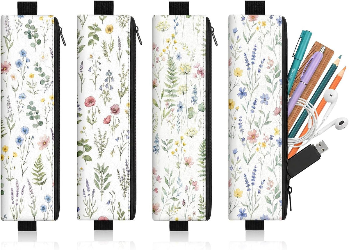 4 Pack Wildflower Floral Elastic Pen Holder for Notebooks