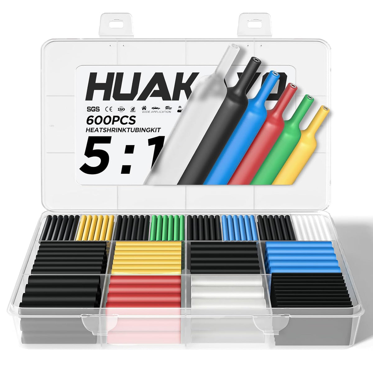 5:1 Heat Shrink Tubing Kit 600 PCS, Industry-Leading 5:1 Ratio Adhesive Lined
