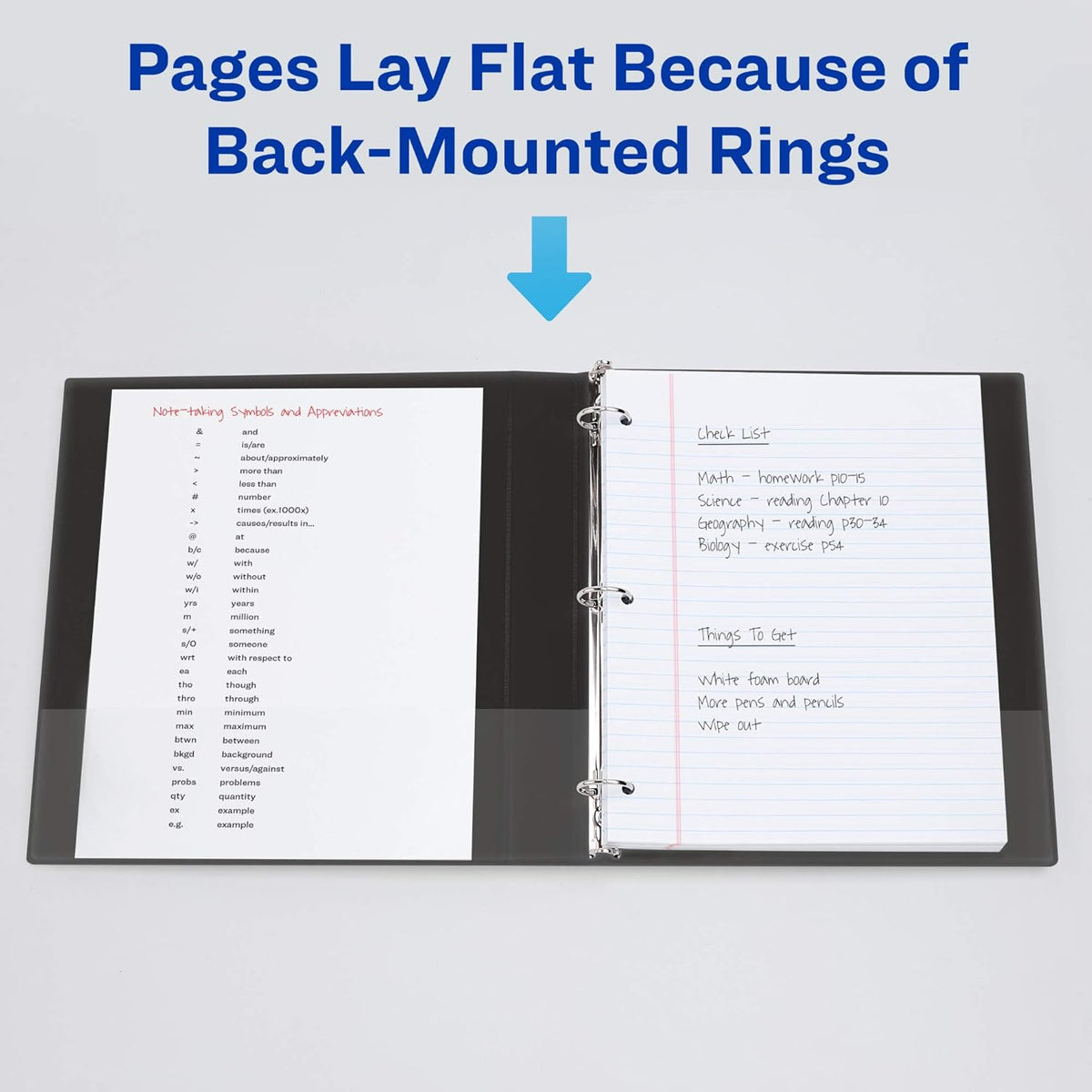 Avery Standard 3 Ring Binder, 2" Round Rings, 375-Sheet Capacity, 2.8 Inch Wide Spine