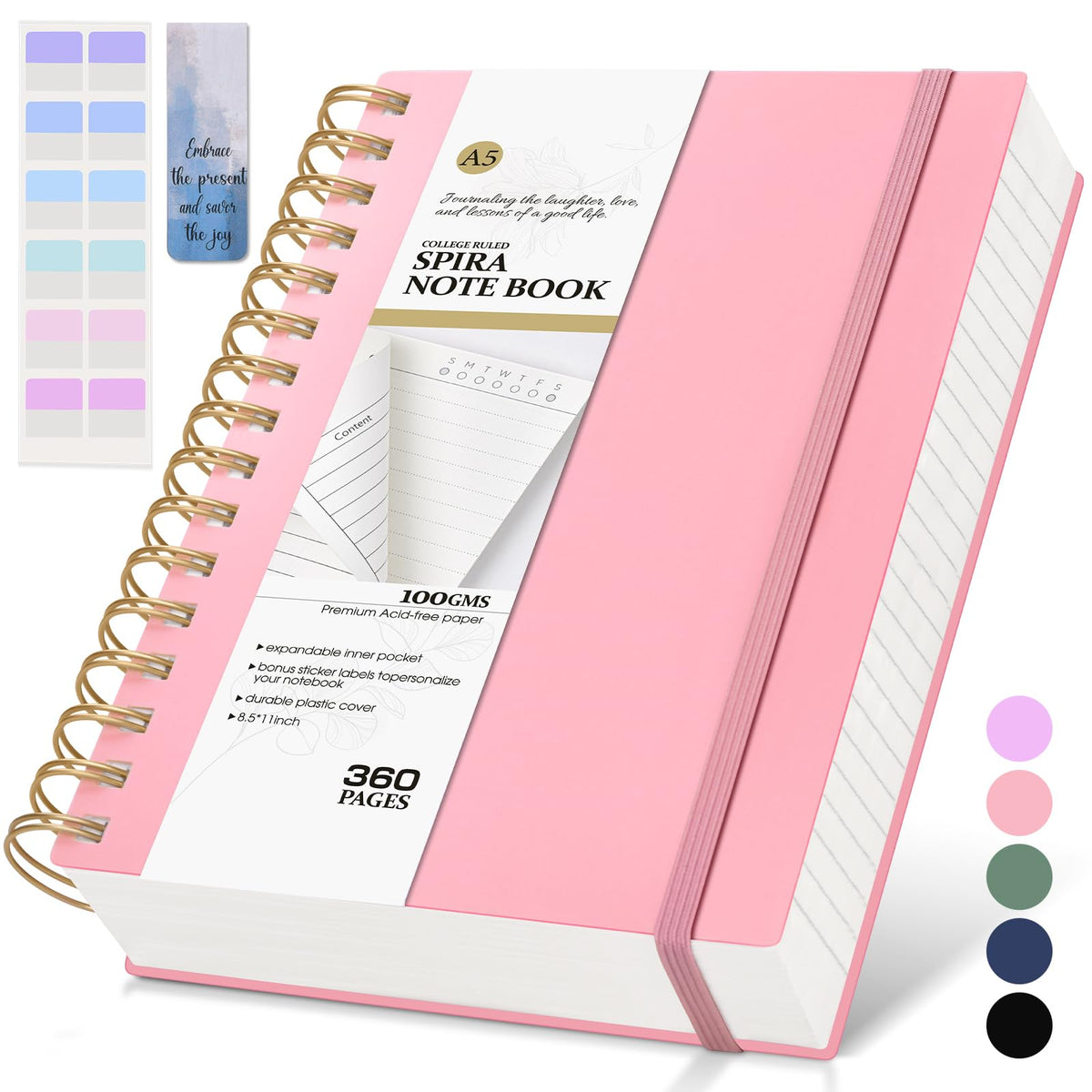 Spiral Notebook Journal, 360 Pages College Ruled Notebooks