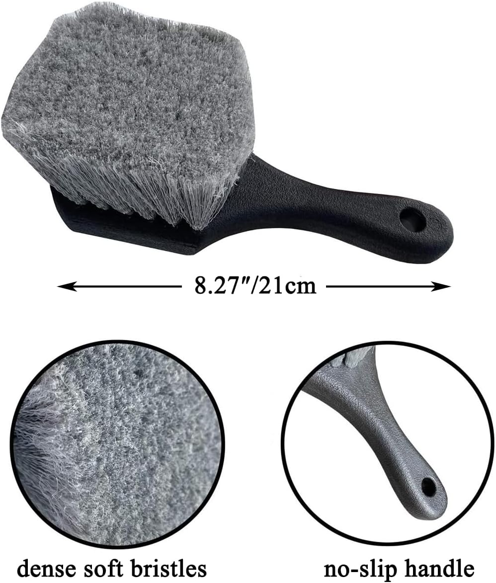 5PCS Car Wheel Cleaning Kit, Motorcycle or Bicycle Tire Brush Washing Tool Kit: Tyre