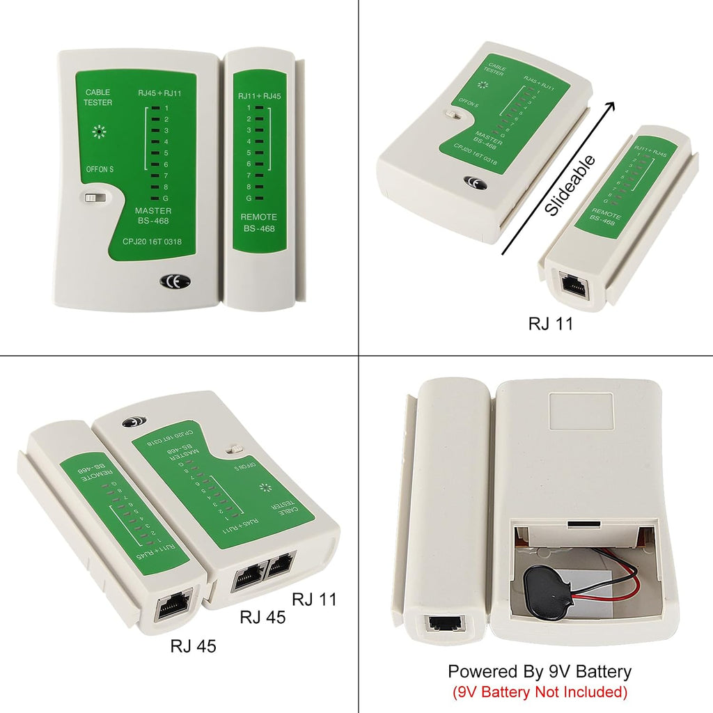 RJ45 Cable Plier and Crimp Tool Kit Pass Through Ethernet Crimper for 8P8C 6P4C 4P4C 4P2C
