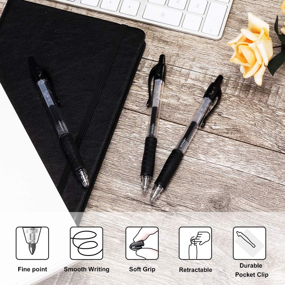 Aen Art Gel Pens, 30 Pack Black Gel Pen Fine Point