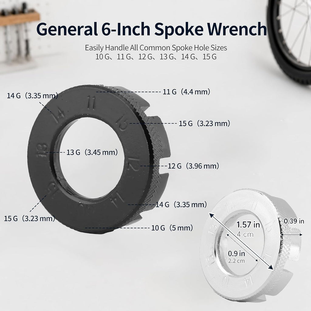 Bike Spoke Wrench Tool Kit, 8PC Bicycle Spoke Wrenches with Tire Levers