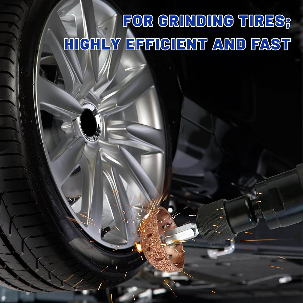 34 PCS Tire Patch Roller Kit, 35mm 43mm 58mm Auto Tire Tube Patches Kit with Roller &