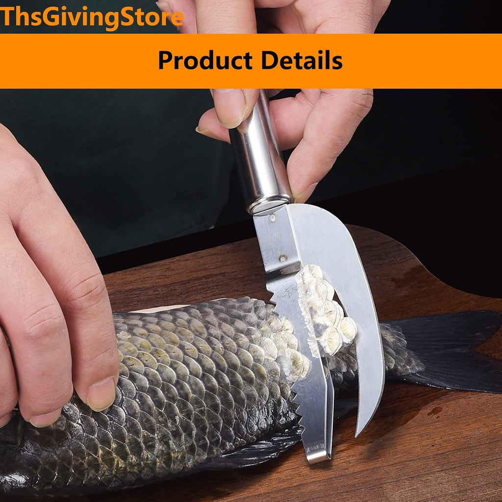 2pcs Fish Scaler Remover, 3 In 1 Stainless Steel Fish Scale Remover Tool