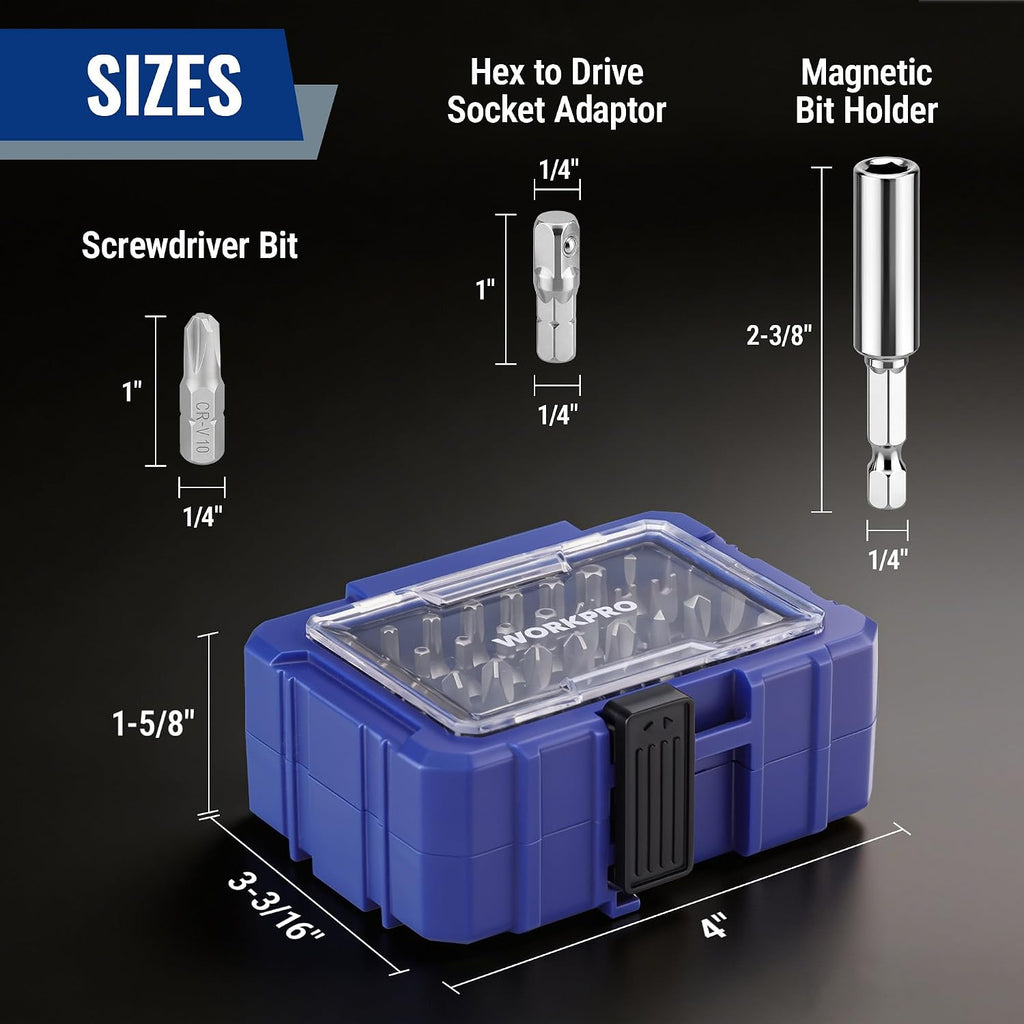 WORKPRO Security Bit Set, 32PCS Tamper Proof Screwdriver Bit Set