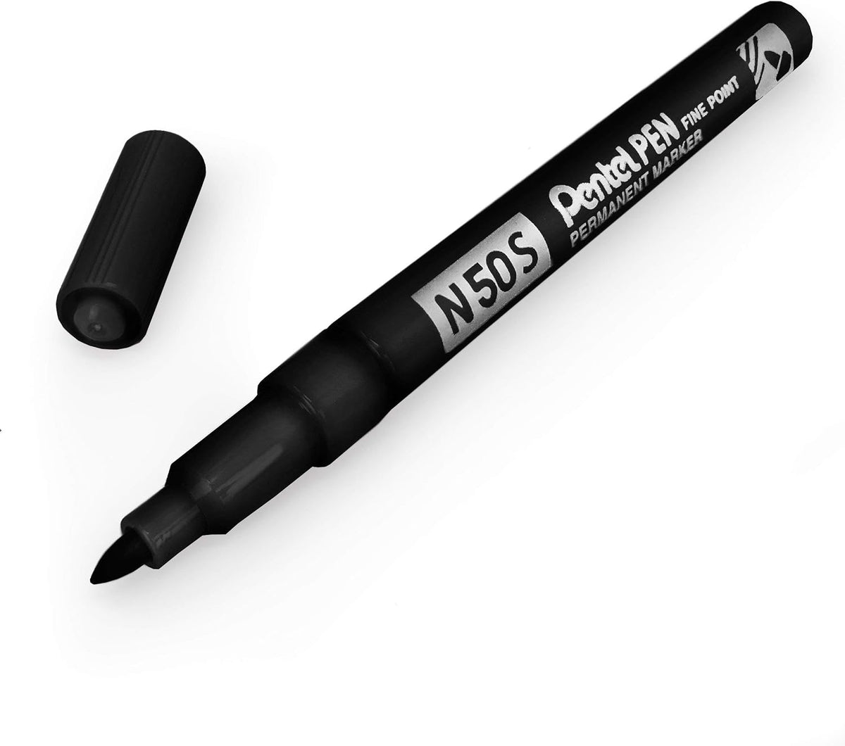 Pentel N50S Fine Permanent Marker – 3.18mm Bullet Tip – Pack of 3 – Black