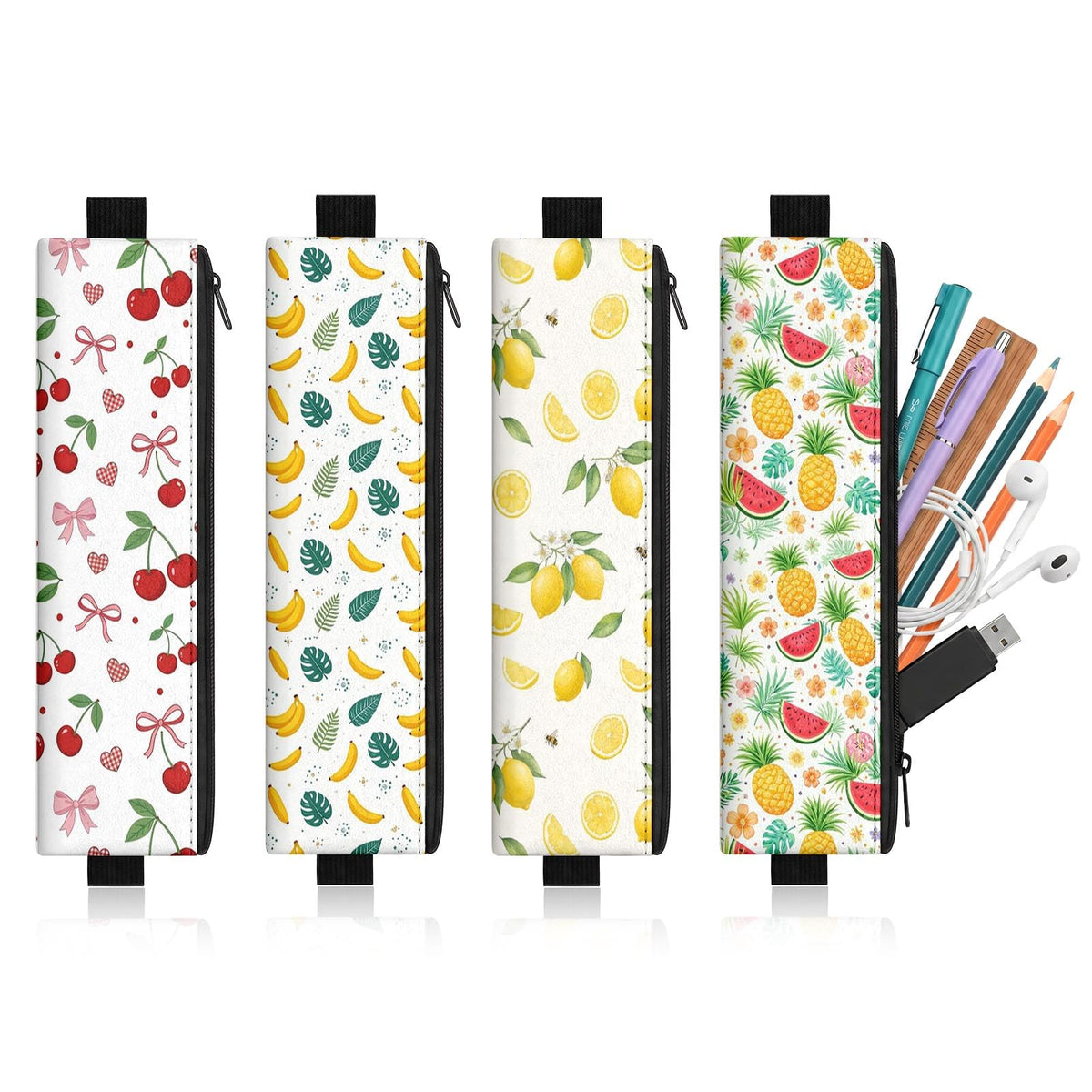 4 Pack Wildflower Floral Elastic Pen Holder for Notebooks