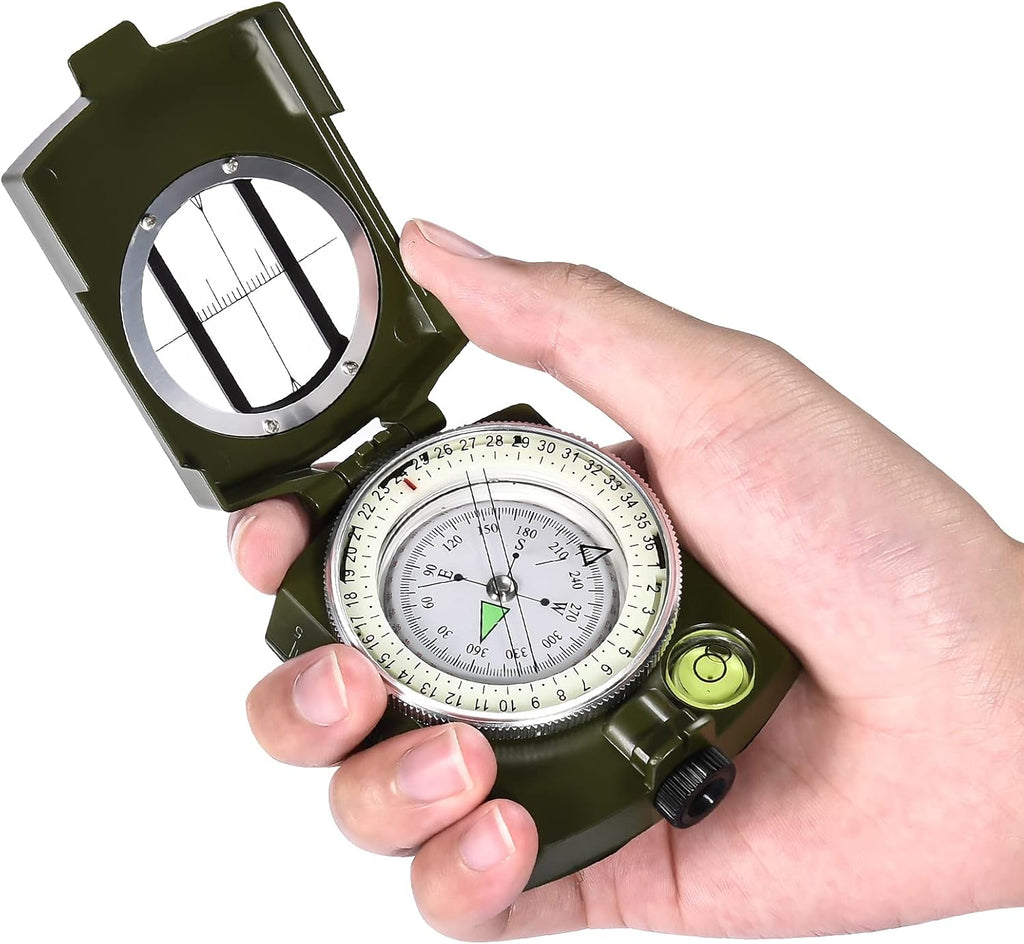 Military Lensatic Sighting Compass Survival with Carrying Bag, Compass for Hiking