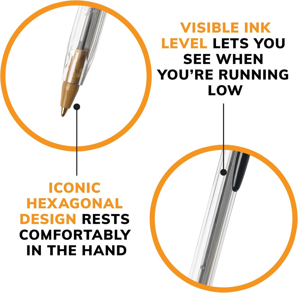 BIC Cristal Xtra Smooth Ballpoint Pen, Medium Point 1.0 mm, Easy-Glide Ink