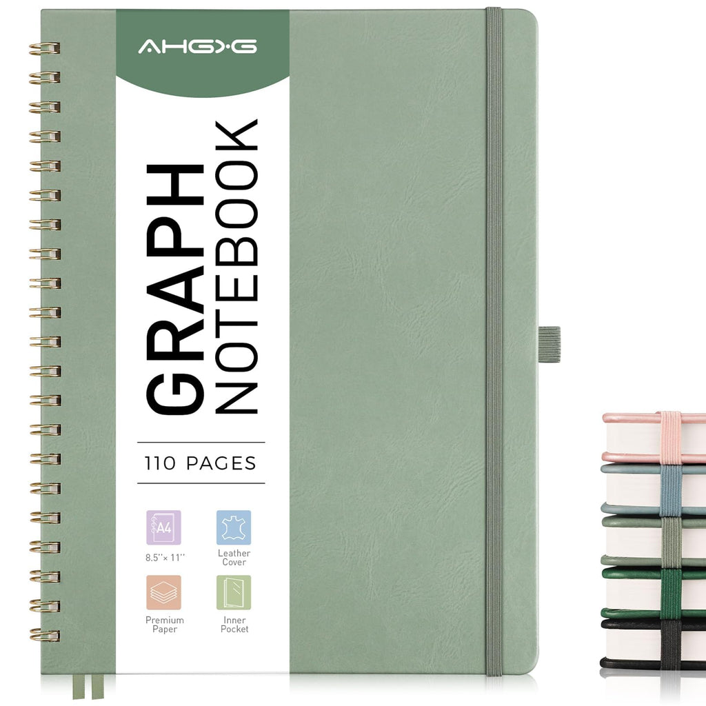 AHGXG Graph Paper Notebook, 140 Pages, B5 (7.6" x 10")