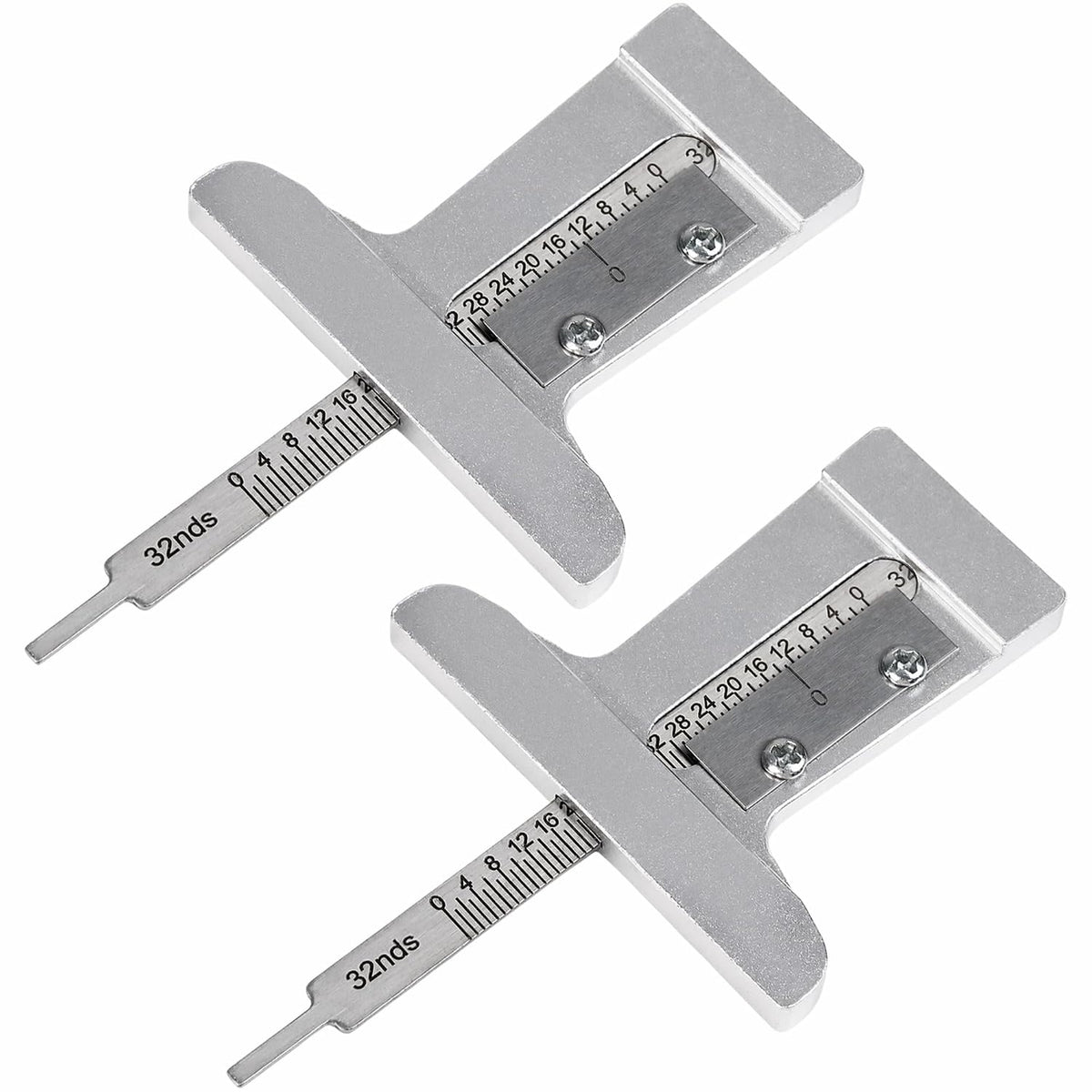 2Pcs Car Truck Tire Depth Checker Tyre Tread Gauge 0~32nds Caliper Measure Tool Stainless