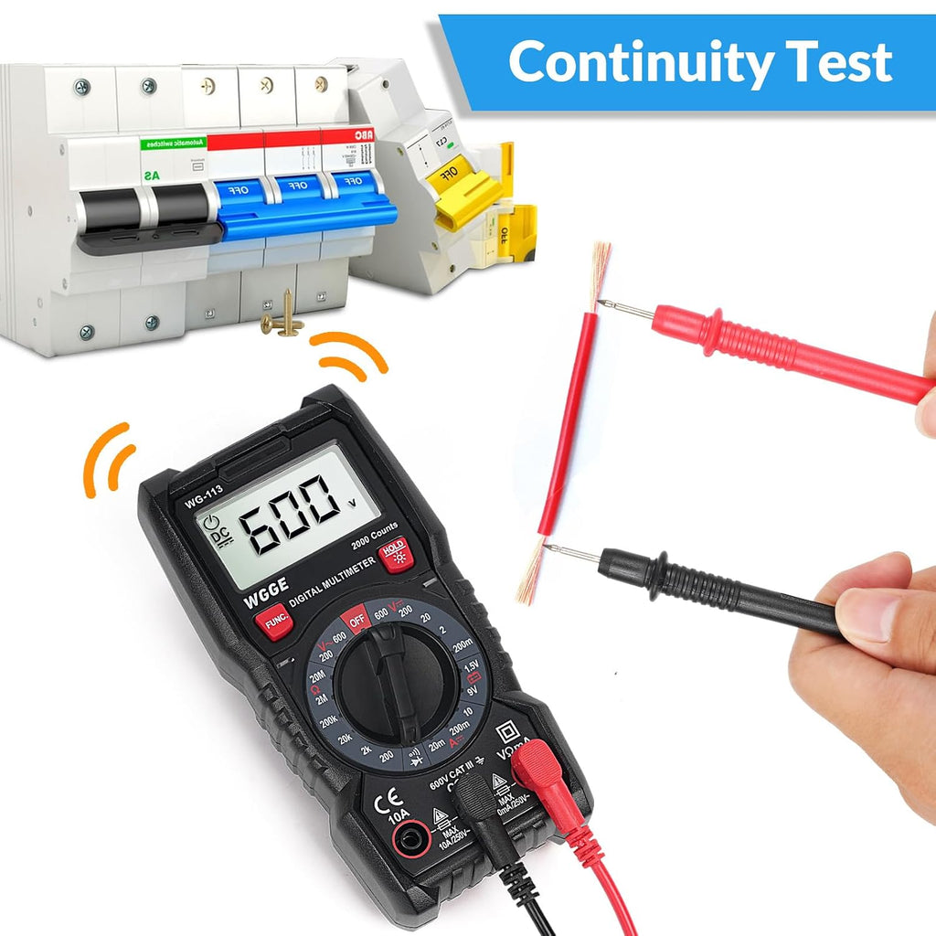 Digital Multimeter, 2000 Counts, CAT III 600V, AC/DC Voltage and DC Current