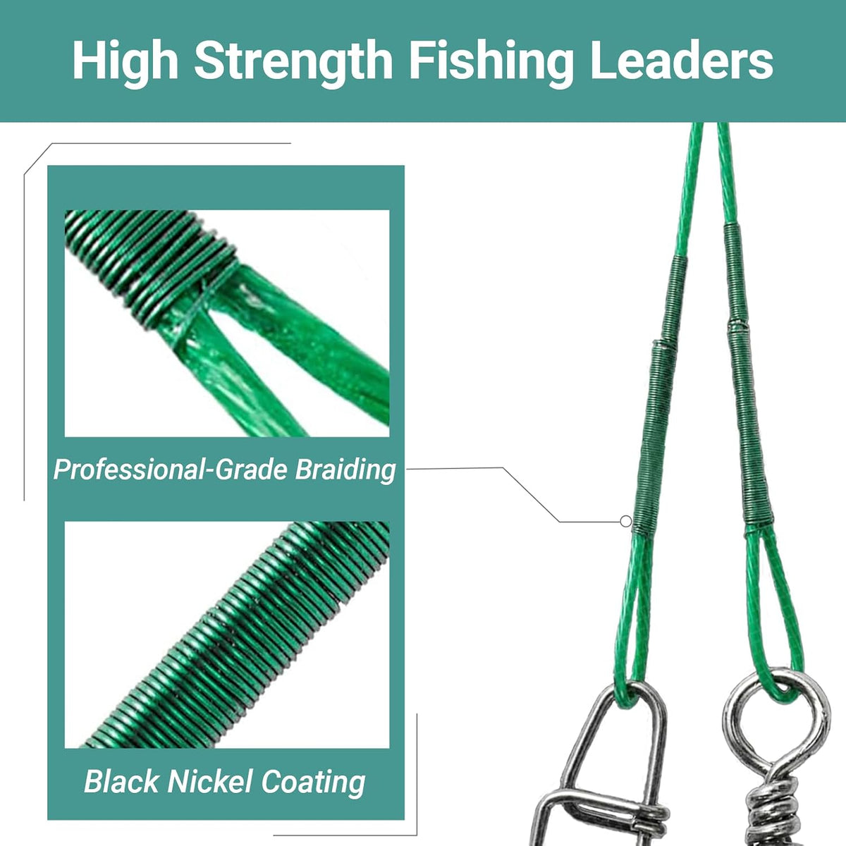 QISHUO High Strength Fishing Leader Saltwater Stainless Steel Fishing Leaders Freshwater